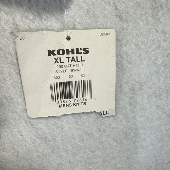 Sonoma Crew Neck Pullover Sweater Shirt Men's XLT 100% Cotton Long sleeve NWT - Picture 7 of 8